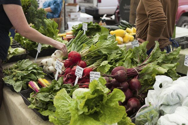 Shopping at your local farmers market.