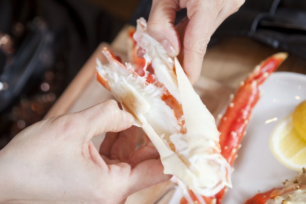 Eating Alaskan King Crab
