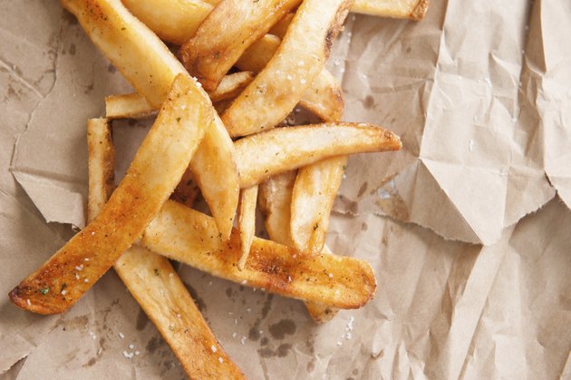 French Fries on a brown paper bag