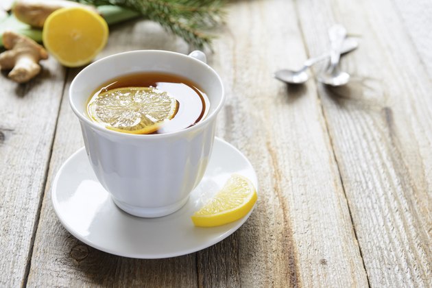 Tea with lemon slice
