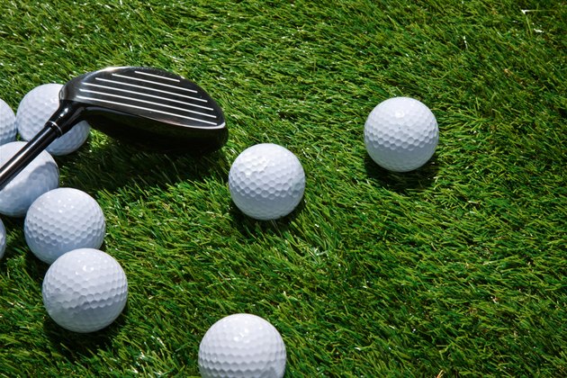 Golf balls and club