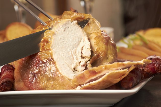 Carving the chicken