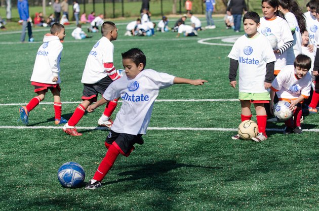 Allstate And Chicago Mayor Dedicate New Soccer Field At Humboldt Park