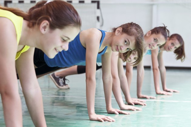 Teens in gymnasium