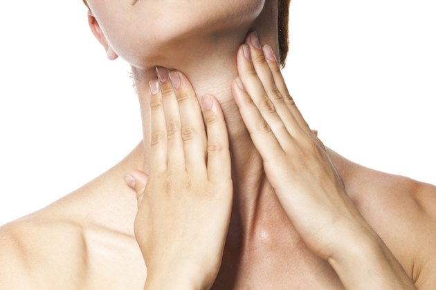 Acute pain in a throat at the young women.