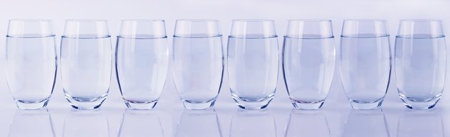 Eight glasses of water in a row