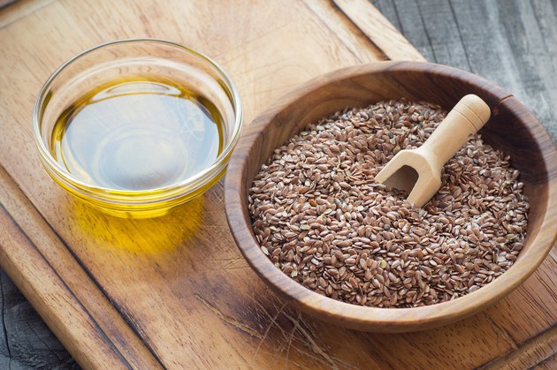 Brown flax seeds and flaxseed oil