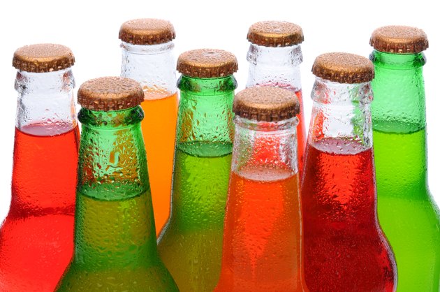 Closeup Asssorted Soda Bottles