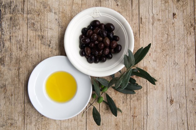 olive oil on wood