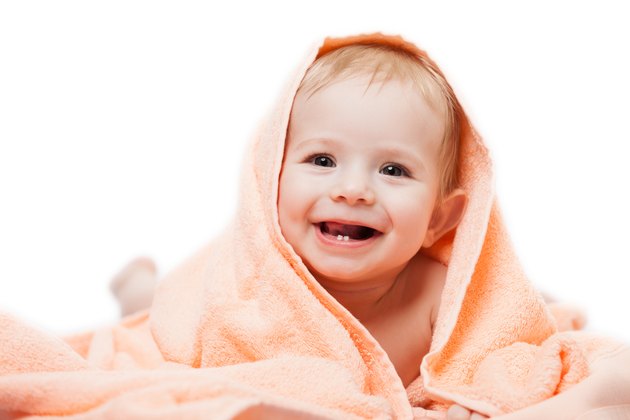 Little cute newborn baby child