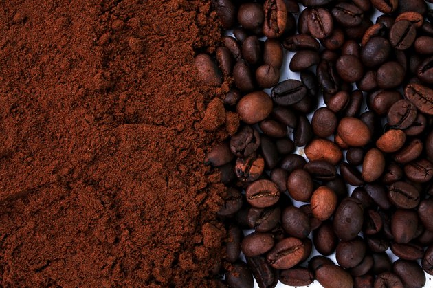 coffee beans and ground coffee