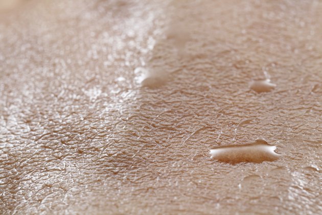Skin sweated close up