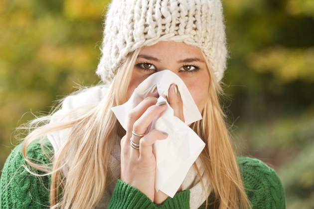 Woman with flu