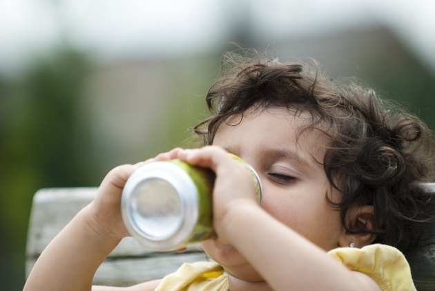 toddler drinking pop