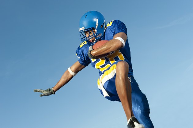 Football player in game action