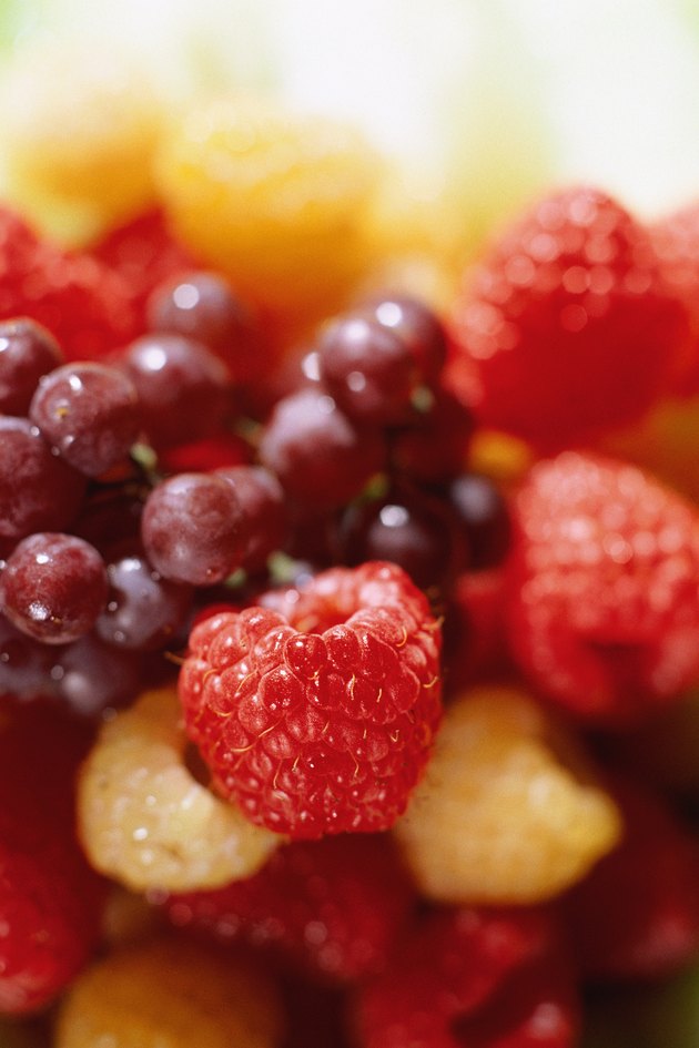 Assortment of berries and grapes