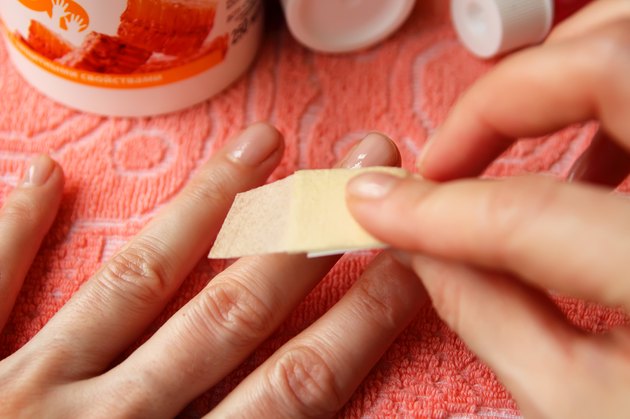 The cut on his finger and plaster for wounds.