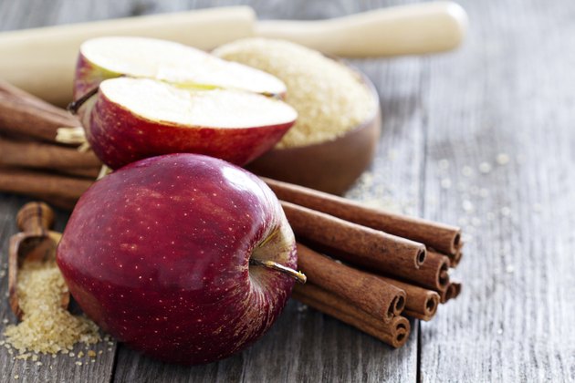 Baking a pie - apples, sugar and cinnamon
