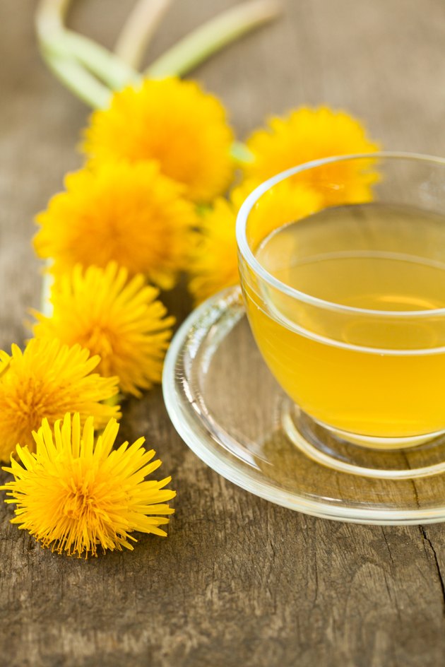 Herbal tea in glass cup