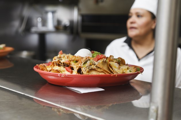 Nacho Plate in Kitchen of Mexican Restaurant