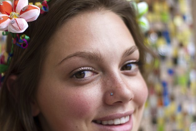Modern-Day Hippie Girl With Flowers in Her Hair