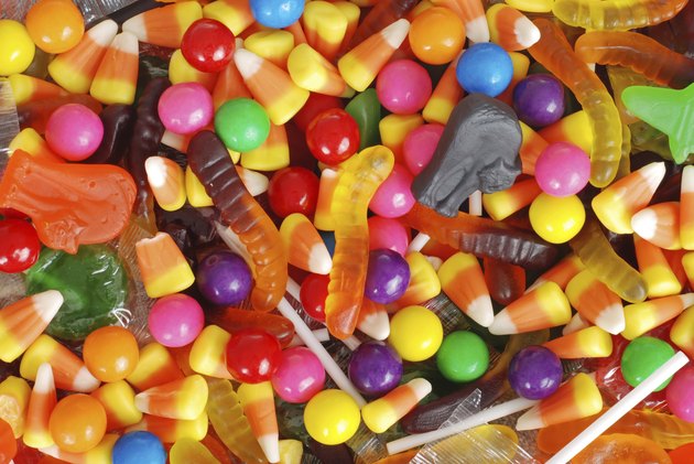 mixed halloween candy background