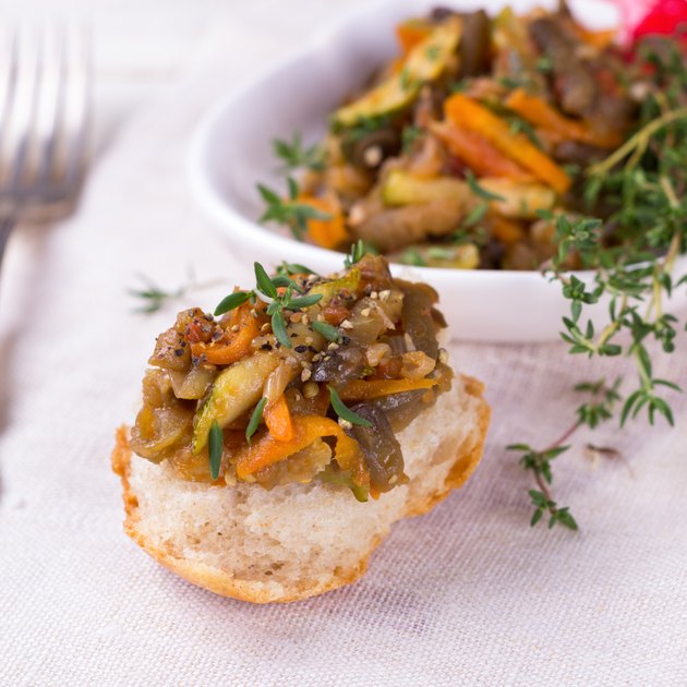 Vegetable ragout of eggplant, zucchini and carrots