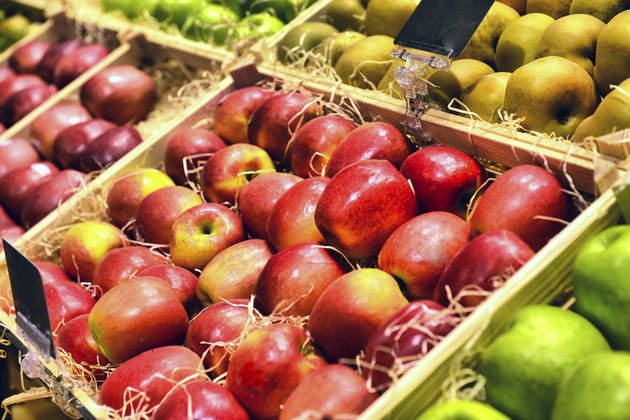 Red and green apple fruits