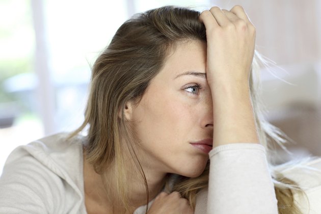 Sad face of blonde woman