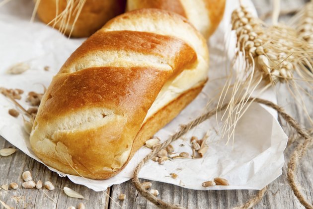 Freshly baked bread buns