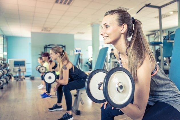 group of girls training in the gym