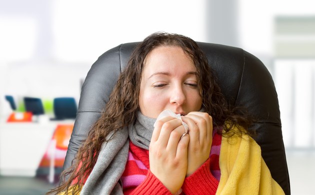 ill woman at the office