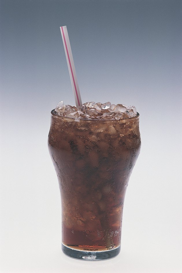 Glass of soda with straw