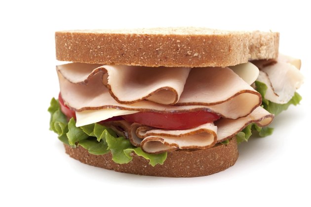 Turkey sandwich on wheat bread