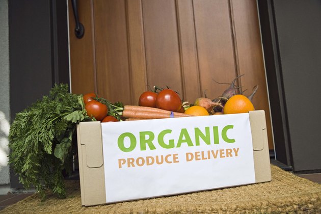 Organic produce on porch