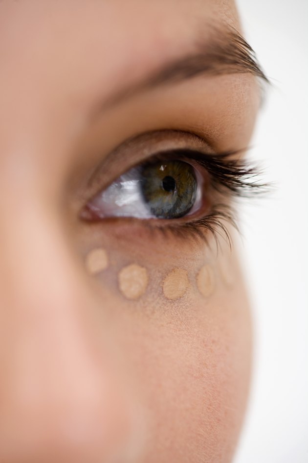 Woman with makeup under eye