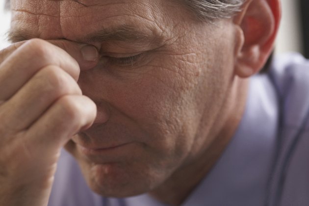 Close-up of a businessman thinking