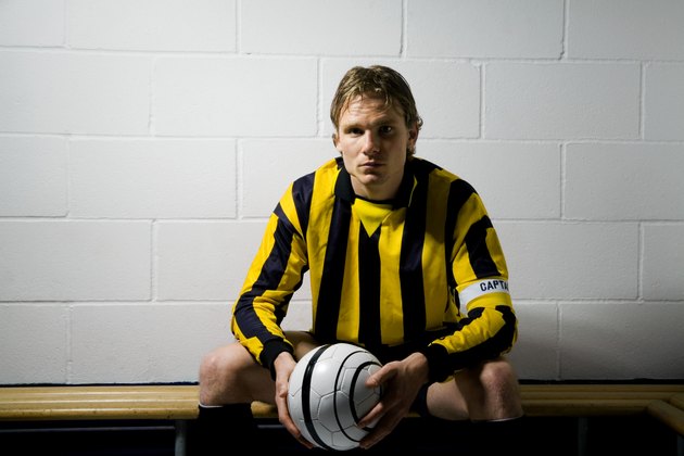 Soccer player with soccerball