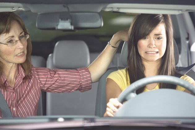 Girl driving car
