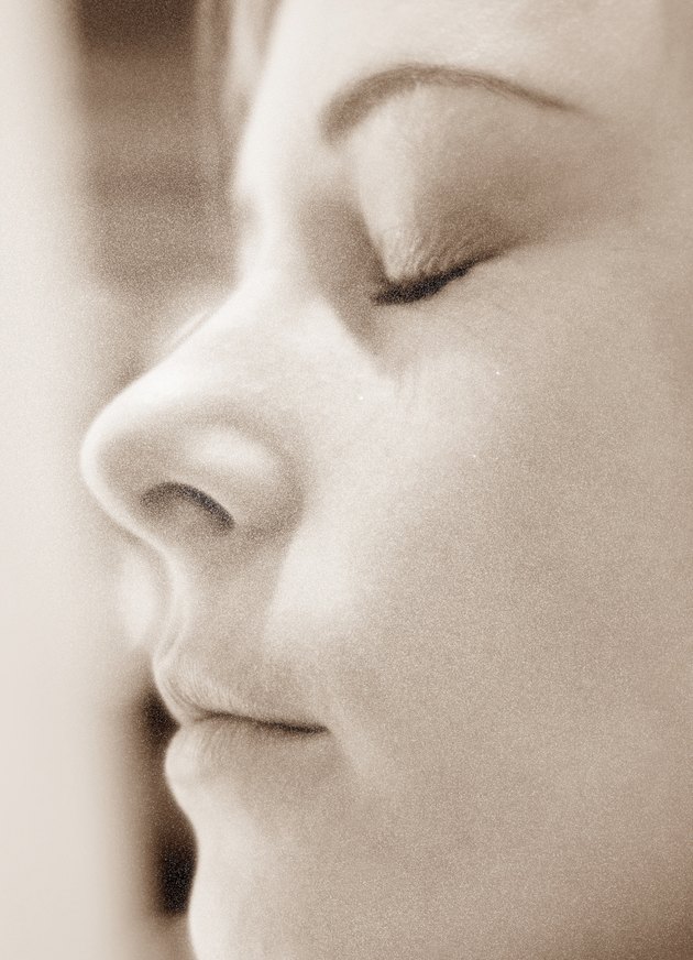 Lady with eyes closed
