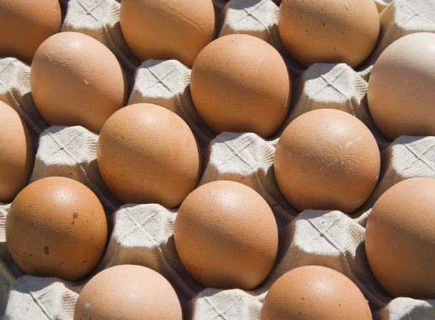 Brown eggs in carton