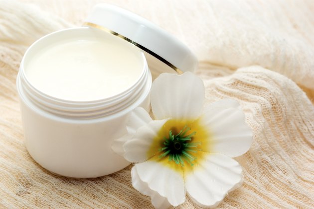 Cosmetic Vaseline inside white jar