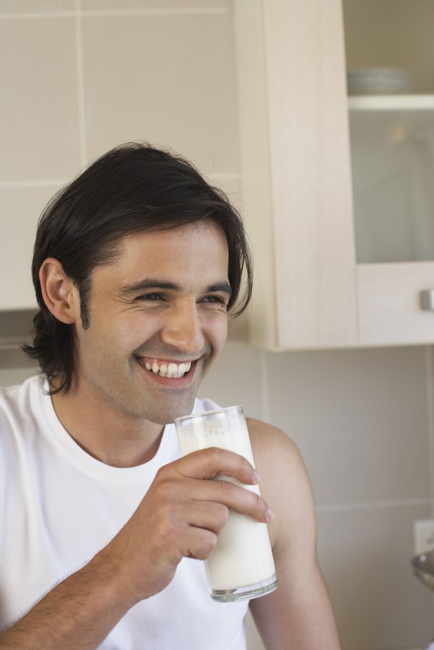 Man drinking milk