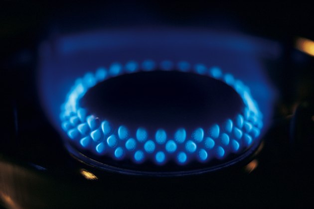 Gas burner on stove top