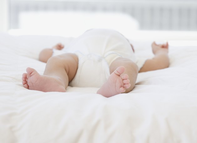 Close up of newborn baby's feet