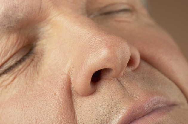 Man with eyes closed