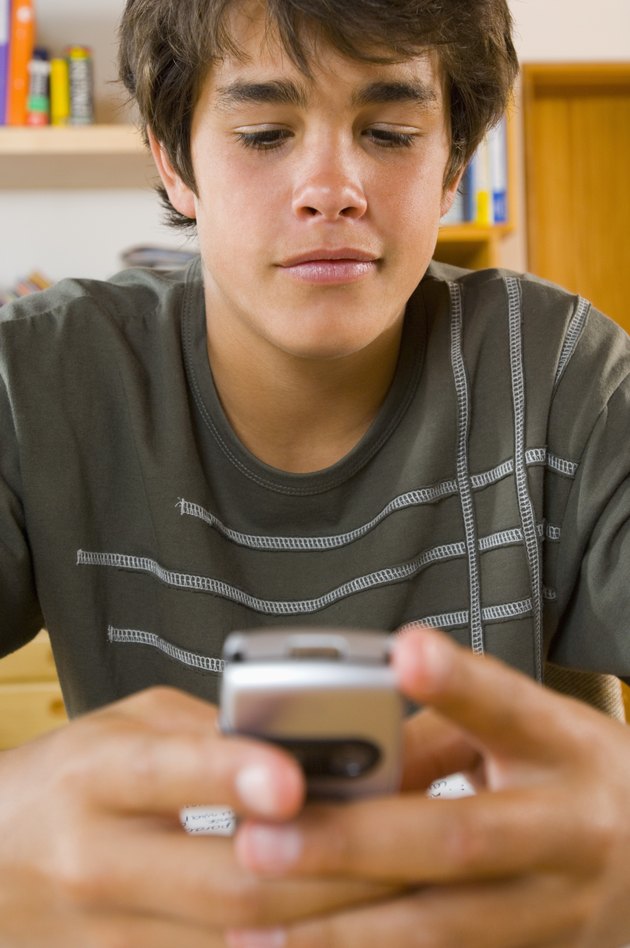 Boy with cell phone