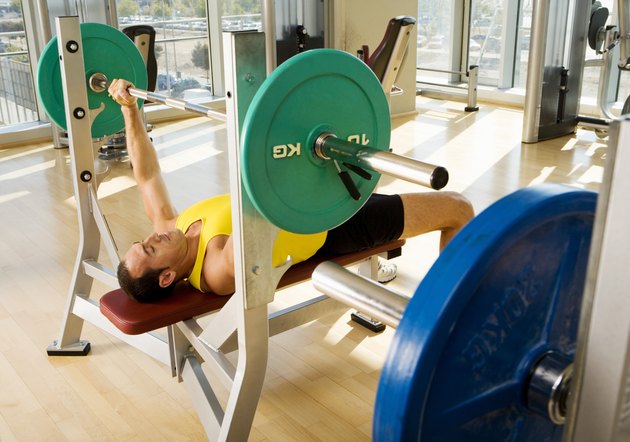 Man doing bench presses