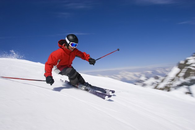 Man snow skiing