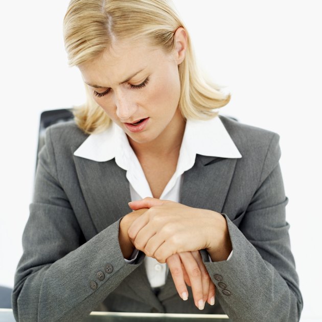 businesswoman with a repetitive strain injury